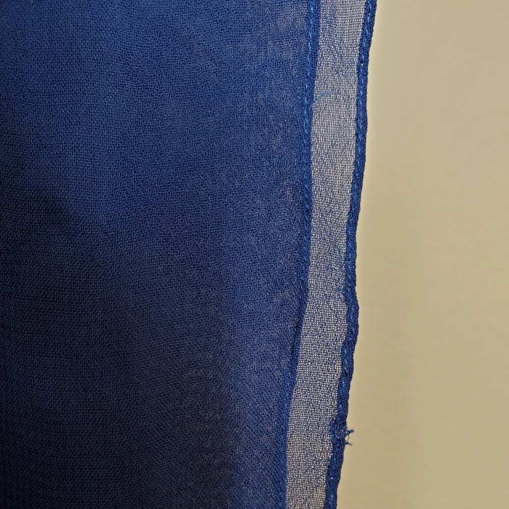 VINTAGE NWOT Royal Blue Semi Sheer, Gold Embroider